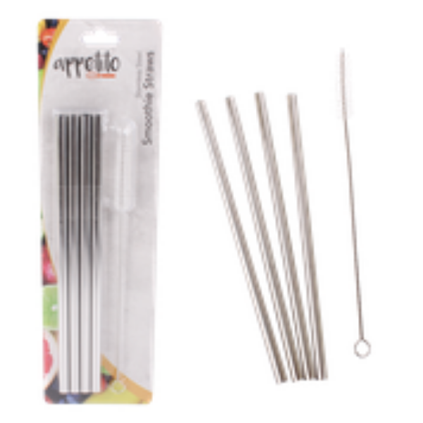 Picture of Stainless Steel Straight Straws - set 4 - with brush