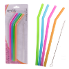 Picture of Silicone Bent Drinking Straws set of 4 - with Brush