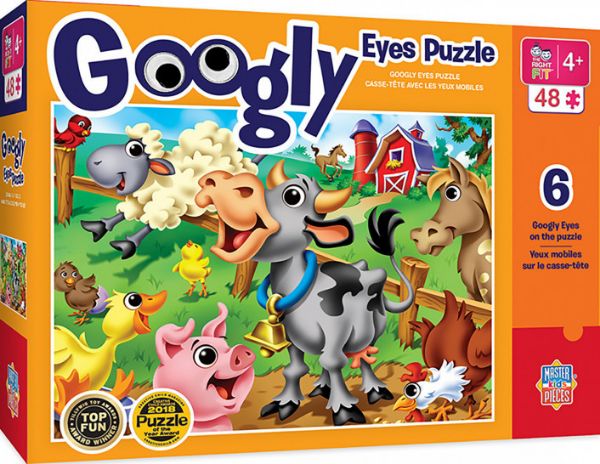 Picture of Masterpieces Puzzle - Googly Eyes Farm Animals Puzzle 48 pieces