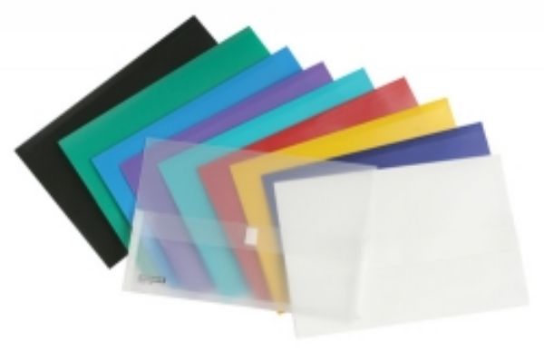 Picture of Document Wallet Foolscap Plastic with Velcro Fastener White