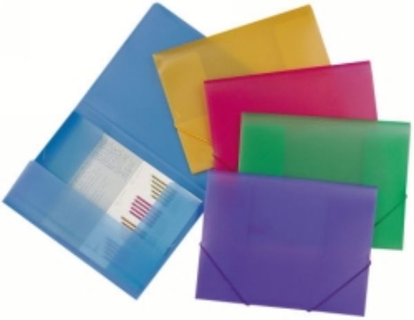 Picture of Document Wallet A4 Plastic with Elastic Purple