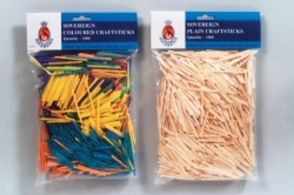 Picture of Craft Matchsticks Coloured Packet 1000