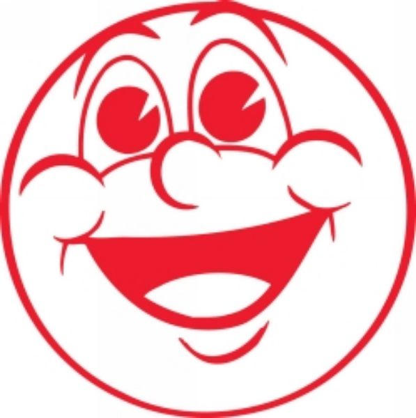 Picture of Shiny Merit Stamp Red Smiley Face