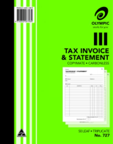 Picture of Invoice Book Olympic #727 Triplicate 250mm x 200mm