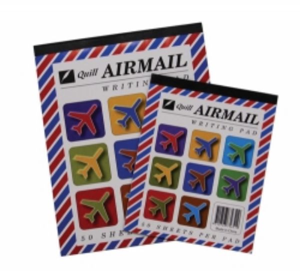 Picture of Writing Pad Airmail 185mm x 150mm Quill Ruled 50 Leaf