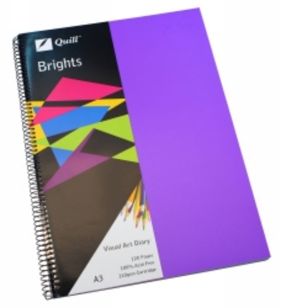 Picture of Visual Art Diary A3 110GSM 60 Leaf (120 Pages) Purple