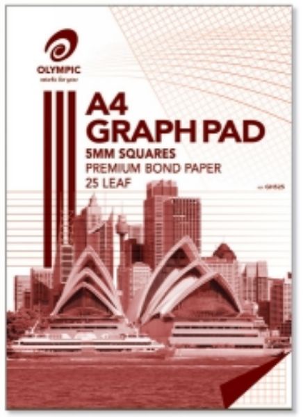 Picture of Graph Pad Olympic A4 5mm Top Padded 7 Holes 25 Leaf