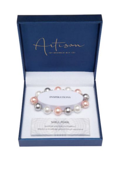 Picture of Blush Pink Shell Pearl Bracelet