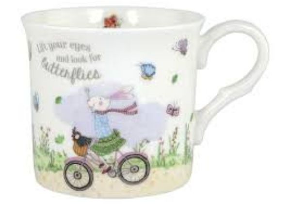 Picture of Ruby Red Shoe Butterflies Wide Flare Mug