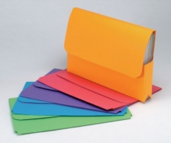 Picture of Document Wallet Foolscap Cardboard Bright Orange