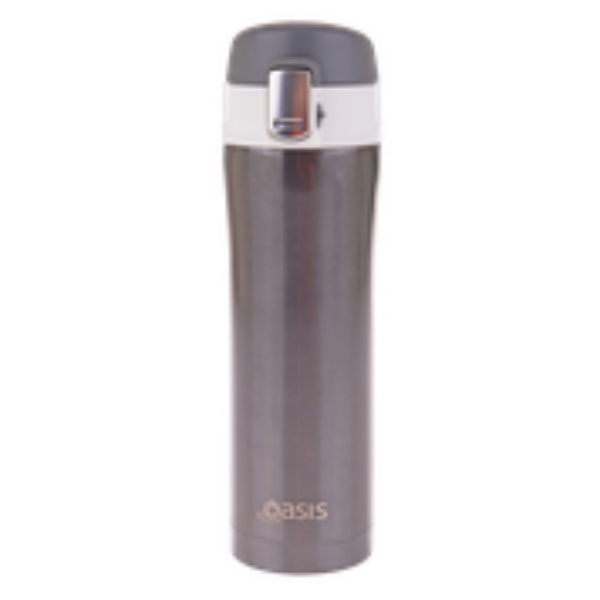 Picture of Oasis flip-top flask Gunmetal