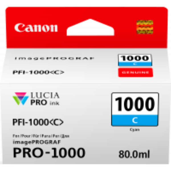 Picture of Canon PFI1000 Cyan Ink Cartridge