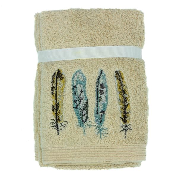 Picture of Embroidered Face Washers - Set of 3 - Feathers