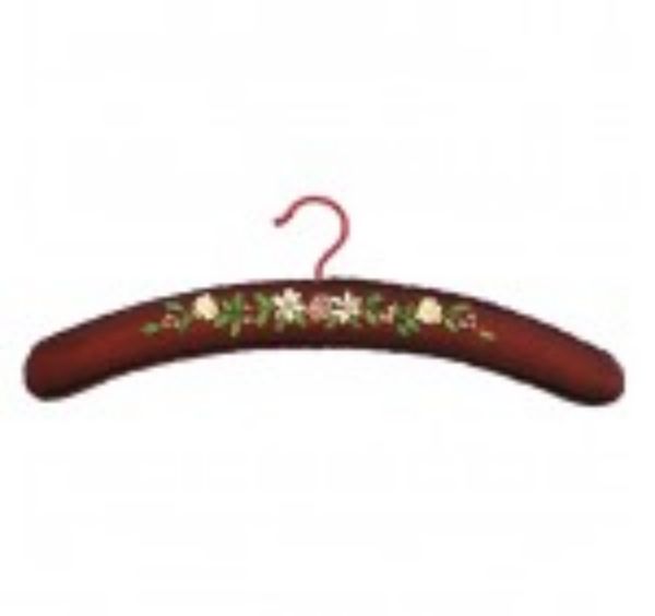 Picture of Coat Hanger Corded with Flower - Burgundy