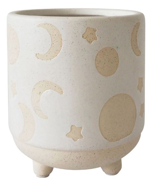 Picture of Elemental Moon Planter White & Sand Sm 12cm