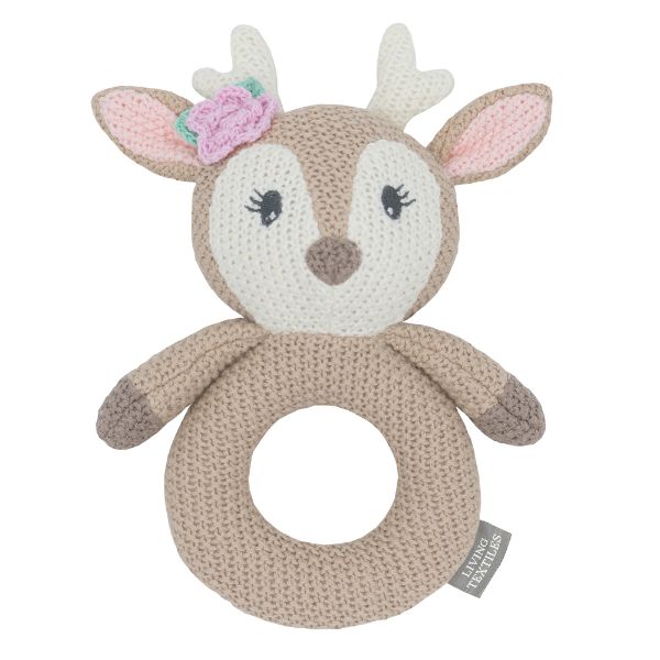 Picture of Knitted Ring Rattle - Ava the Fawn