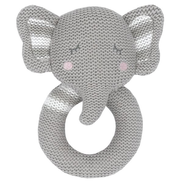 Picture of Knitted Ring Rattle - Mason the Elephant