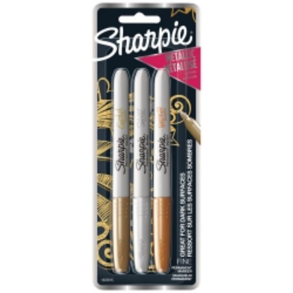 Picture of Marker Metallic Sharpie Fine Pkt 3